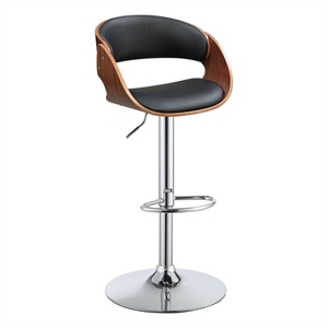acme camila adjustable bar stool in black and walnut