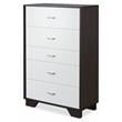 ACME Eloy Wooden Rectangular Chest with 5 Storage Drawers in White and Espresso