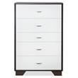 ACME Eloy Wooden Rectangular Chest with 5 Storage Drawers in White and Espresso