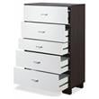 ACME Eloy Wooden Rectangular Chest with 5 Storage Drawers in White and Espresso