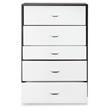 ACME Eloy Wooden Rectangular Chest with 5 Storage Drawers in White and Espresso