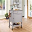 ACME Hoogzen Wooden Stainless Steel Top Kitchen Cart with Bottom Shelf in Gray