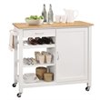 ACME Ottawa 1-Drawer Wooden Kitchen Island with 1 Door in Natural and White