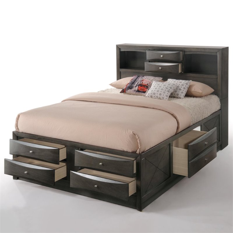 Acme Ireland King Captain S Bed In Gray, King Captains Bed
