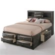 ACME Ireland Queen Wooden Captain's Bed with Storage Drawers in Gray Oak
