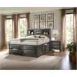 ACME Ireland Queen Wooden Captain's Bed with Storage Drawers in Gray Oak