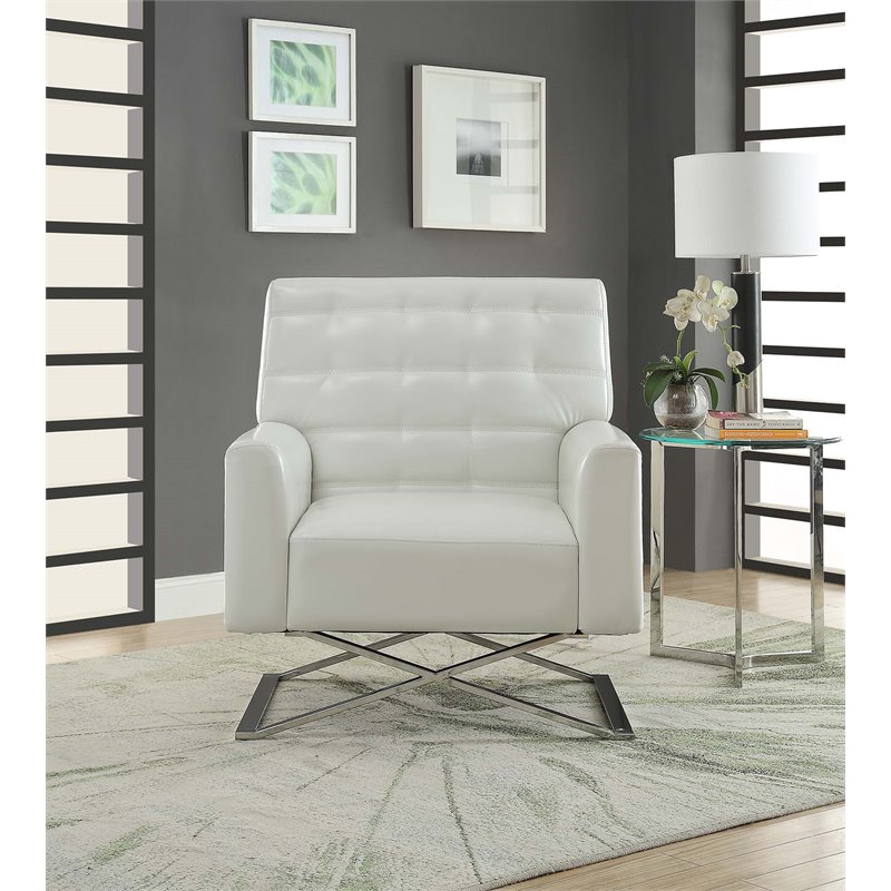 White tufted accent online chair