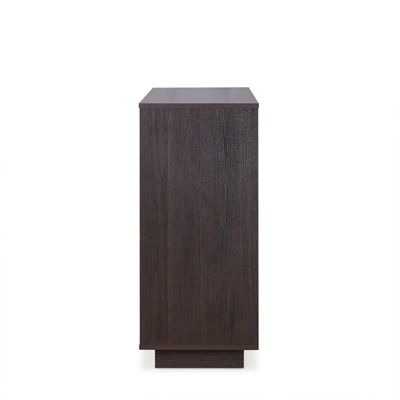 ACME Houp 2-Door Wooden Server with Wine Rack in Espresso