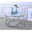 ACME Furniture Marlon Round Glass & Metal Coffee Table in Clear/Chrome