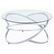 ACME Furniture Marlon Round Glass & Metal Coffee Table in Clear/Chrome