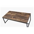 ACME Bob Rectangular Wooden Coffee Table in Weathered Oak and Black
