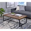 ACME Bob Rectangular Wooden Coffee Table in Weathered Oak and Black