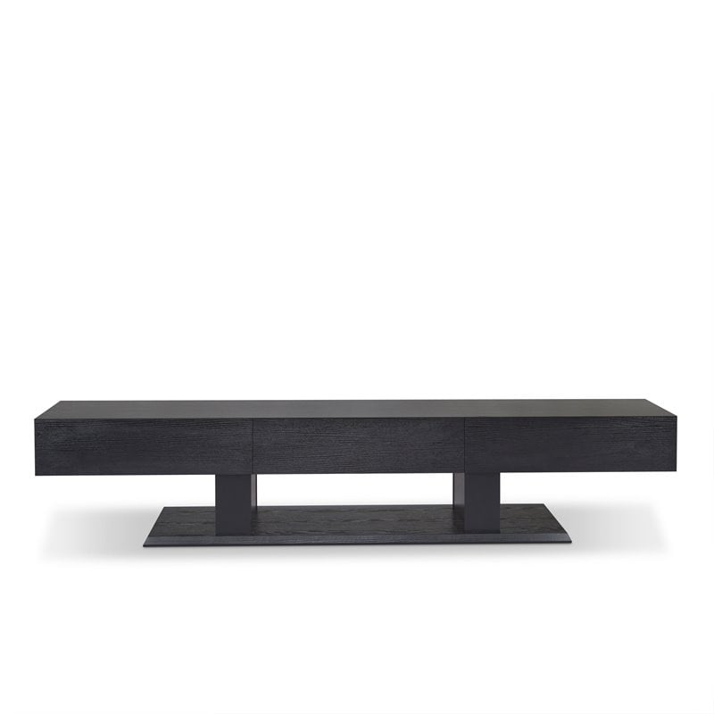ACME Follian Wooden Double Pedestal Base TV Stand in Black