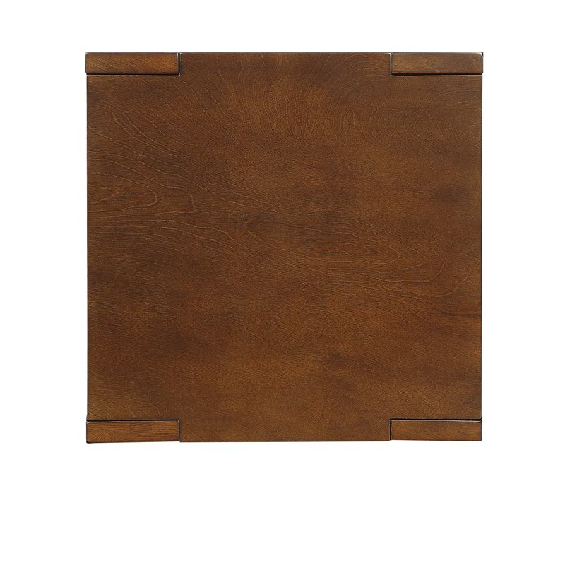 ACME Pisanio Swivel Square Wooden End Table with Open Storage in Espresso