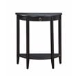 ACME Elcee Half Moon 1-Drawer Wooden Console Table with Bottom Shelf in Black