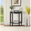 ACME Elcee Half Moon 1-Drawer Wooden Console Table with Bottom Shelf in Black