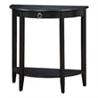 ACME Elcee Half Moon 1-Drawer Wooden Console Table with Bottom Shelf in Black