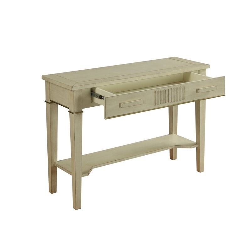 ACME Siskou 1-Drawer WoodenConsole Table in Antique White