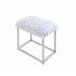 ACME Josh Metal Frame Vanity and Stool in White and Chrome