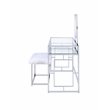 ACME Josh Metal Frame Vanity and Stool in White and Chrome