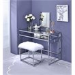 ACME Josh Metal Frame Vanity and Stool in White and Chrome