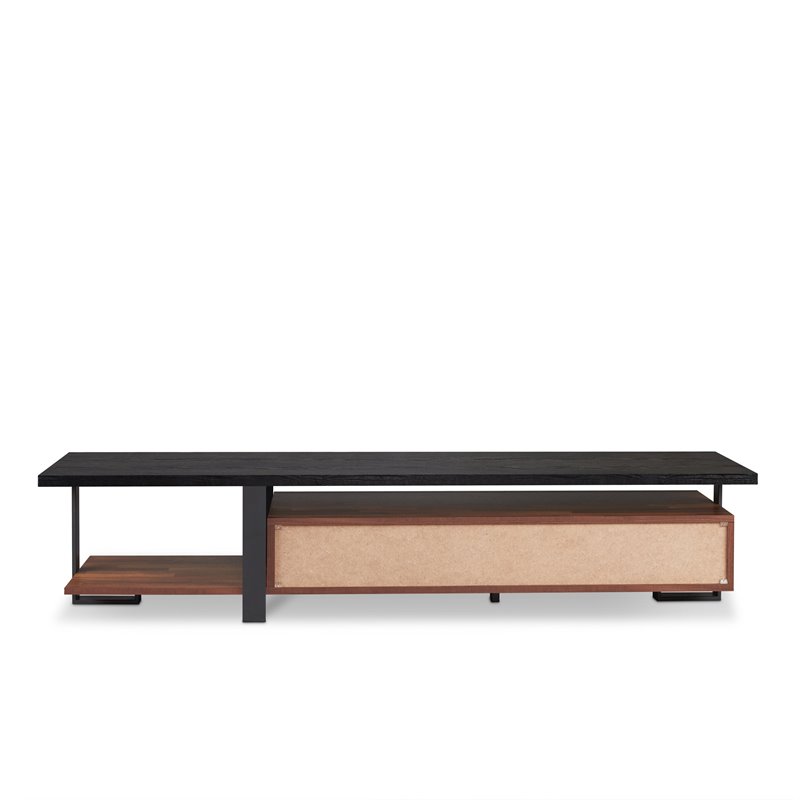 ACME Elling 2-Drawer Wooden TV Stand in Walnut and Black