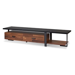 acme elling tv stand in walnut and black