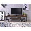 ACME Bob Rectangular Wooden TV Stand with Shelf in Weathered Oak and Black