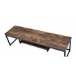 ACME Bob Wooden TV Stand with Underneath Shelf in Weathered Oak and Black