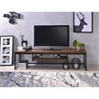ACME Bob Wooden TV Stand with Underneath Shelf in Weathered Oak and Black