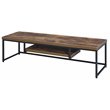 ACME Bob Wooden TV Stand with Underneath Shelf in Weathered Oak and Black