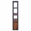 ACME Sara 3 Shelf Wooden Bookcase with 2 Doors in Walnut and Sandy Black