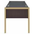 ACME Yumia Glass Rectangle Top 4-Drawer Writing Desk in Gold and Clear Glass
