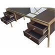 ACME Yumia Glass Rectangle Top 4-Drawer Writing Desk in Gold and Clear Glass