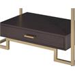 ACME Yumia Wooden Tiers Etagere Bookshelf in Gold and Clear Glass