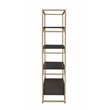 ACME Yumia Wooden Tiers Etagere Bookshelf in Gold and Clear Glass