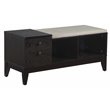 ACME Boyet 1-Drawer Wooden Bench with 2 Compartments in Black