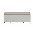 ACME Berci Wooden Upholstered Bench with Removable Cushion in Beige and White