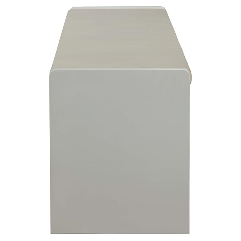 ACME Berci Wooden Upholstered Bench with Removable Cushion in Beige and White