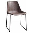 ACME Valgus Faux Leather & Metal Dining Chair in Vintage Mocha/Black (Set of 2)