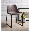 ACME Valgus Faux Leather & Metal Dining Chair in Vintage Mocha/Black (Set of 2)