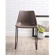 ACME Valgus Faux Leather & Metal Dining Chair in Vintage Mocha/Black (Set of 2)