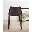 ACME Valgus Faux Leather & Metal Dining Chair in Vintage Mocha/Black (Set of 2)
