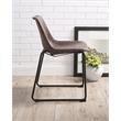 ACME Valgus Faux Leather & Metal Dining Chair in Vintage Mocha/Black (Set of 2)