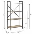 ACME Itzel 4 Wooden Tiers Rectangular Bookshelf in Antique Oak and Sandy Gray