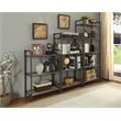 ACME Itzel 4 Wooden Tiers Rectangular Bookshelf in Antique Oak and Sandy Gray