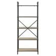 ACME Itzel 5 Wooden Tiers Rectangular Bookshelf in Antique Oak and Sandy Gray