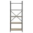 ACME Itzel 5 Wooden Tiers Rectangular Bookshelf in Antique Oak and Sandy Gray