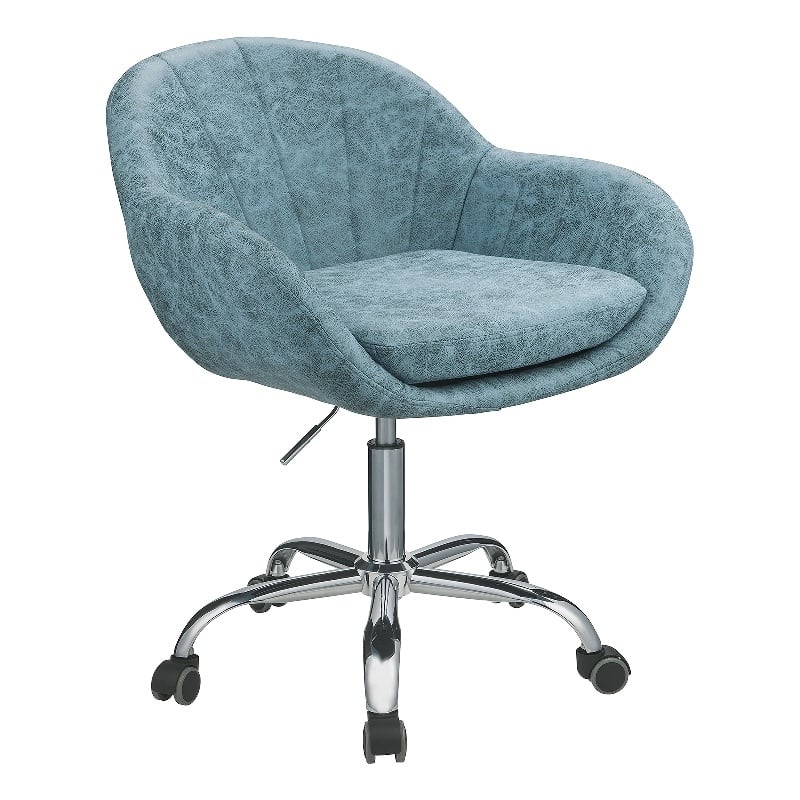 ACME Furniture Giolla Upholstered Faux Leather Office Chair in Peacock Blue