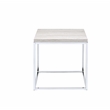 ACME Snyder Square Wooden End Table in Chrome and White